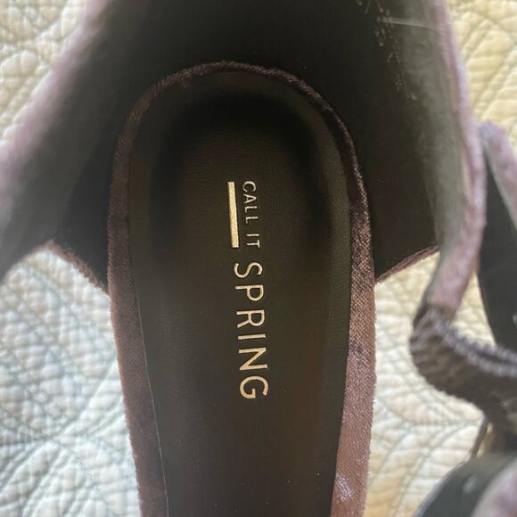 Call it Spring Whimsygoth Crushed Velvet Deep Purple Platform Heel Sz 8.5 - Picture 7 of 12